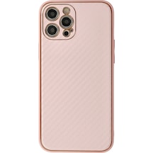 Apple  Uyumlu  iPhone 12 Pro Kılıf Coco Karbon Silikon Pembe