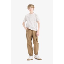 Defacto Erkek Çocuk Kargo Jogger Standart Paça Paraşüt Pantolon E5036a825spbn295 Kahve
