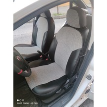 Fiat Linea Arka Sırt Arka Oturma Tek Parça Gri Keten Siyah Deri Karışımı Gri Ip