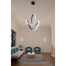 Badem Topsuz Modern Koridor & Oturma Odası Sarkıt Avize - - Kumandasız / Siyah Siyah