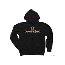 Orphened Land Siyah Fermuarlı Kapşonlu Sweatshirt