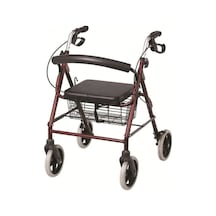 Rolatör Tekerlekli Yürüteç Hasta Yaşlı Oturaklı 4 Tekerli 130 Kg Taşıma Kapasiteli