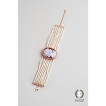 Cameo Italiano 18 Ayar Rose Altın Kaplama 20 Cm Gümüş Bileklik