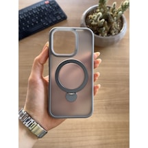Apple Uyumlu iPhone 15pro Standlı Ve Magsafe Kılıf Soocase622 Gri