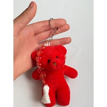 Kırmızı Peluş Ayıcıklı Anahtarlık/çanta Süsü & Araba İçi Süs/el Yapımı Hediye Kırmızı