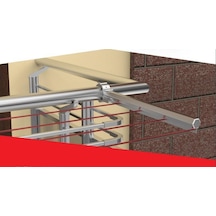 Sabit Alüminyum Balkon Çamaşır Kurutmal Askılığı Gri