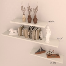 Rafkestir 3 Lü Gizli Bağlantılı Raf Set ( 80 - 40 - 40 ) Beyaz ( Mat )