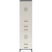 Hyperion Dolap 4 Raflı 5 Çekmeceli 4 Kapaklı 60x44x243 Antras... Antrasit