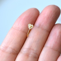 Gold Renkli Gümüş Delik Gerektirmeyen Sıkıştırmalı Kalp Hızma Sarı