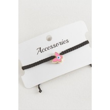Kelebek Makrome Örgülü Bileklik - Pembe N145