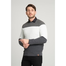 Alexander Gardi Alexandergardı Renk Bloklu Reglan Kol Bisiklet Yaka Kazak E23-6708 001