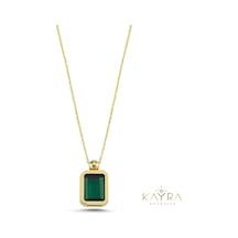 Kayra Mücevher Peridot Taşlı Altın Kolye Akm02