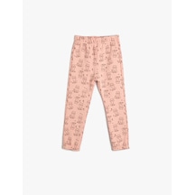 Koton Eşofman Altı Kedi Desenli Beli Lastikli Şardonlu Pembe Desenli 4wmg40138ak Pembe Desenli