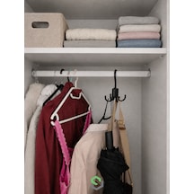 2 Li Set 4 Kancalı Çok Amaçlı Dolap İçi Askı Çanta, Kemer, Çok Amaçlı Organizer Siyah