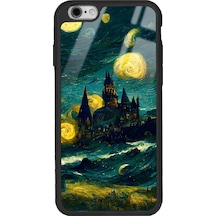 Apple Uyumlu iPhone 6 Plus Van Gogh Tasarımlı Glossy Telefon Kılıfı Siyah