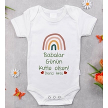 Bitmeyenkartus Bk Kids Isimli Babalar Günü Tasarımlı Bebek Body Zıbın - Model 2 Beyaz