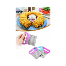 Qniay Şekilli Sebze ve Meyve Dilimleme Tırtıklı Patates Dilimleme Çok Renkli