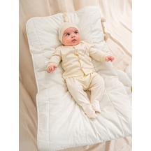 Kd43307.Zıbın Şapka 3lü Takım 0-1/1-3/3-6/6-9ay Ekru