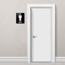 Decorıta Cam Wc Yönlendirme Levhası 2'Li Siyah Bayan - Bay