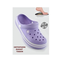 Papatay 15090 Cv Crosss Tarzı Unisex Terlik Hemşire Doktor Terliği Mor
