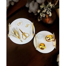 Commitment Gold Polyester Nişan Tepsisi Gold Gold