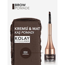 Yoğun Pigmentli Kalıcı Kaş Pomadı - Brow Pomade - 004 Dark Brown - 8690604572212 Çok Renkli