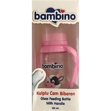 Bambino Kulplu Cam Biberon 125 ML - Pembe Bambino Kulplu Cam Biberon 125 ML - Pembe