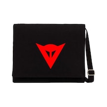 Dainese Red Logo Siyah Postacı Çantası Siyah Kanvas Postacı Çantası