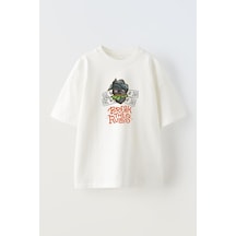 Thewert Unisex Break The Rules Tasarım Baskılı Pamuk Beyaz Oversize T-shirt