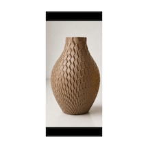 Modern Dekoratif Vazo 20 Cm Kahverengi Metalik Metalik