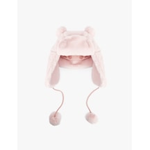 Koton Ponpon Detaylı Kulaklı Peluş Şapka Pembe 6wkg40001aa Gül