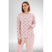 Mecit Pijama Mecit 6314 Pudra Kadın Büyük Beden Pijama Takımı Pudra