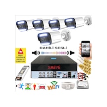 5 Li Sesli Araç İnsan Yüz Tanımalı Hareket Algılayan 5 Mp Lens 9 Warm Led Gece Renkli Kamera Seti 5909ws