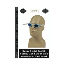 Delux Serisi Gözlük Yüzücü 2662 Clear Blue Antrenman Tatil Mavi Açık Mavi