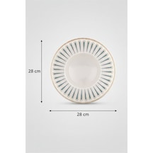 6'lı Valencia Makarna Tabak 28cm Dijital Sierra Rinart Krem