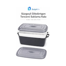 Süzgeçli Dikdörtgen Saklama Kabı Siyah 5 L 34 21,5 13 Cm
