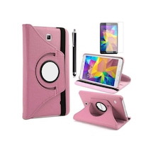 Ardemix Galaxy Tab 4 7.0 T230 Uyumlu Dönebilen Standlı Kılıf-pembe Açık Tablet Kılıfı