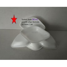 Tartım Kabı 30 Ml, Plastik Elips Formda - 10 Adet / Pk