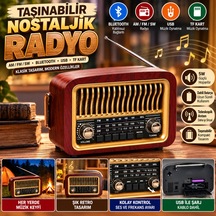 Taşınabilir Klasik Am/fm/sw Transistör Retro Nostaljik Radyo Usb Şarjlı Açık Mavi
