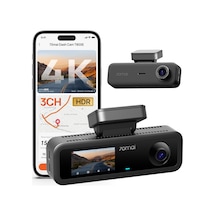 70mai T800e 4k Dashcam Araç 3 Kanallı, 4k+1080p+1080p Ön Arka İç 3 Kanallı Araç Kamerası, Hdr F1.55, Ir Gece Görüşü, 24h Park İzleme, G-sensor, Süper Kapasitör Mikro Sd Kart Dahil Değil
