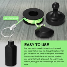 Mufunye Mıknatıslı Elektrik Kablo Geçirici - Duvar, Zemin, Boru İçin Elektrikçi Alat Seti - 6m Uzunlukta Pratik Kablolu Testere