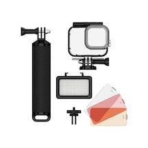 Monyee 5w Su Altı Led Işık Kiti - 40m Su Geçirmez, 7 Işık Efekti, 2000mah Pil, 3 Renk Filtreli, Kamera Kılıfı Dahil Siyah