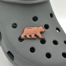 Crocs Terlik Süsü Ve Aksesuarı , Çanta Süsü Jibbitz 3d Yürüyüşteki Ayı 01 Görsel Logo Aksesuar Açık Kahve-koyu Kahve