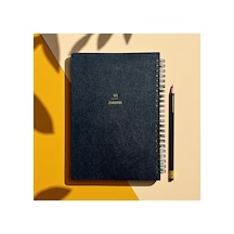 A5 Spiralli Defter, Hedef Ve Egzersiz Planlayıcı, 132 Sayfa Ve Suni Deri Kapak İle Açık Gri