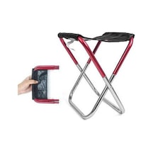 Bloomnest Taşınabilir Katlanır Kamp Sandalyesi - Oxford Kumaş - Ultra Hafif Balıkçılık Koltuk - Açık Hava Kırmızı Kırmızı