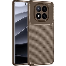 Xiaomi Redmi Note 14 Pro 4g Kılıf Auto Focus Karbon Kapak - Kahverengi Diğer