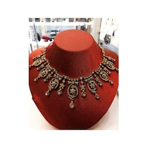 Aşina Gümüş - Yasmin Elmas Montür Gerdanlık Sevgiliye Bronz