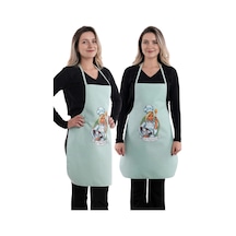 Siyah Chef İkili Paket Leke Tutmaz Kumaş Mutfak Önlüğü Seti Yeşil