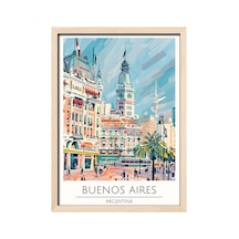 Caracas Venezuela Travel Poster Ahşap Çerçeveli Dekoratif Duvar Tablosu Ahşap 01