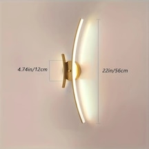 Fastbuy Dream011 Modern Minimalist Altın Led Duvar Lambası, Karartılabilir 3 Renk Sıcaklığı, Yarı Gömme Tasarım, Ev Dekoru İç Altın